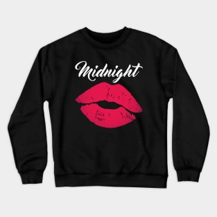 Midnight Kiss - New Year Eve Resolution Ball Drop Lips Crewneck Sweatshirt